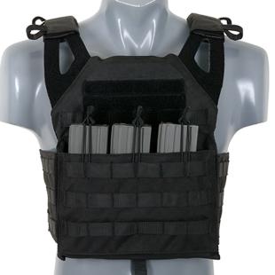 JPC Black Vest With Ballistic Plates - 8 Fields