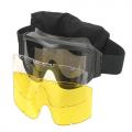 Pro Airsoft Goggles 3 Lenses - Black