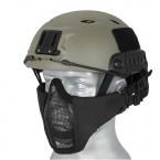Black Mesh+Fabric Helmet Mask