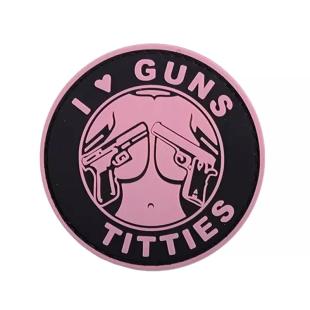 3D Guns & Titties PVC Patch - Pink